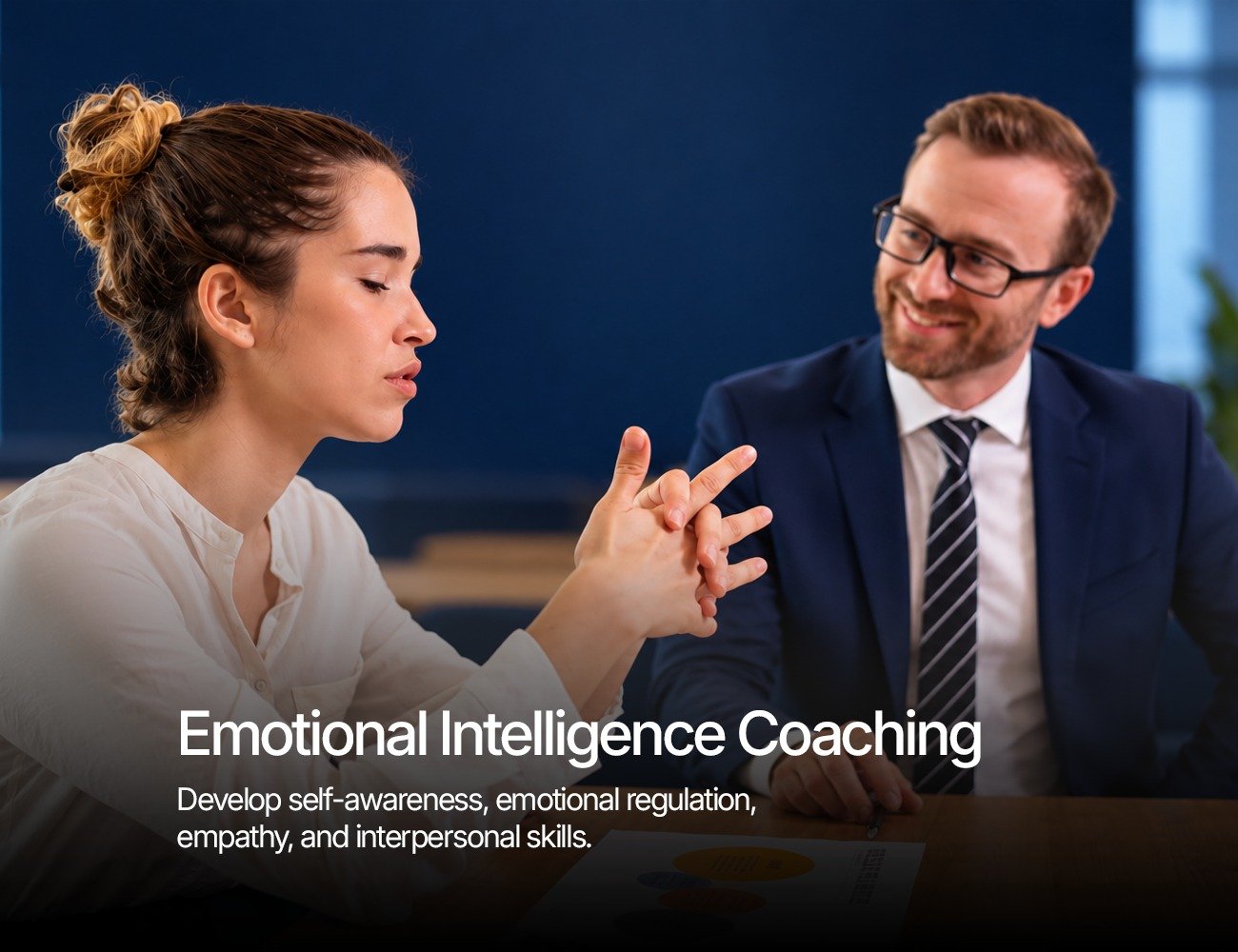 Emotional Intelligence Coaching: develop self-awareness, emotional regulation, empathy, and interpersonal skills.